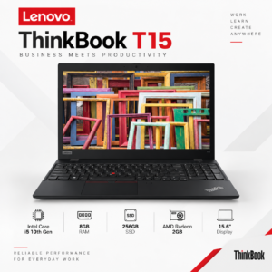 LENOVO THINKBOOK T15 (i5 10TH- RAM 8GB- SSD 256 -VGA AMD 2GB -SCREEN 15.6")