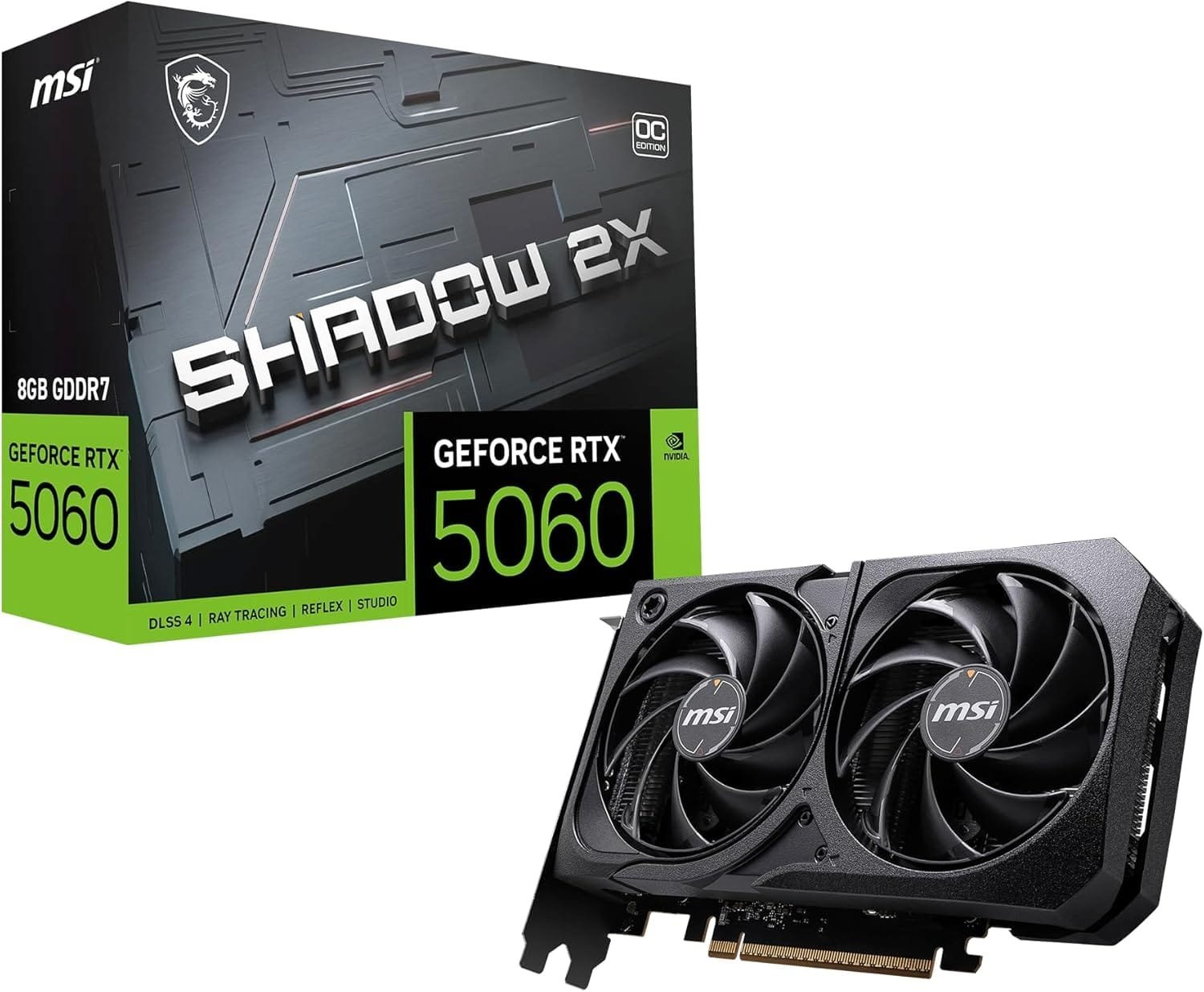 MSI GeForce RTX 5060 Shadow 2X OC 8GB GDDR7 Graphics Card