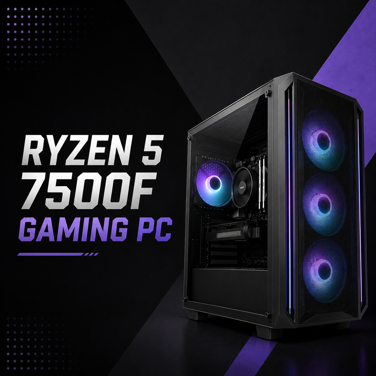 Ryzen 5-7500F Gaming PC (RTX 2060 6GB,16GB DDR5 RAM, SSD 256GB)