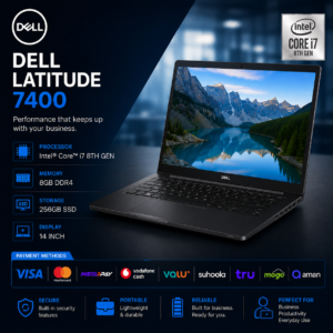 DELL LATITUDE 7400 ( I7 8TH, 8G DDR4, SSD 256,14 INCH)